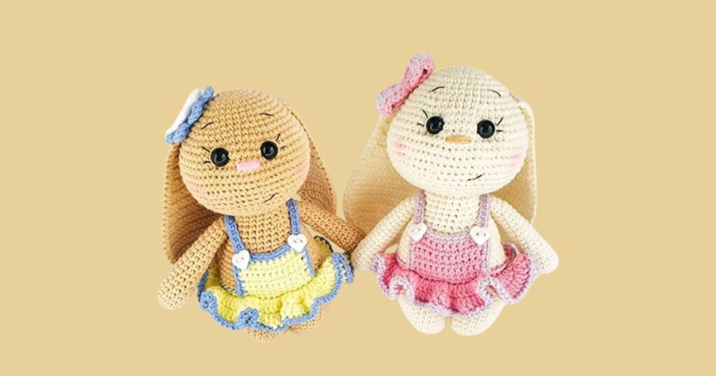 Crochê de Coelho Vestido Receita de Amigurumi Grátis