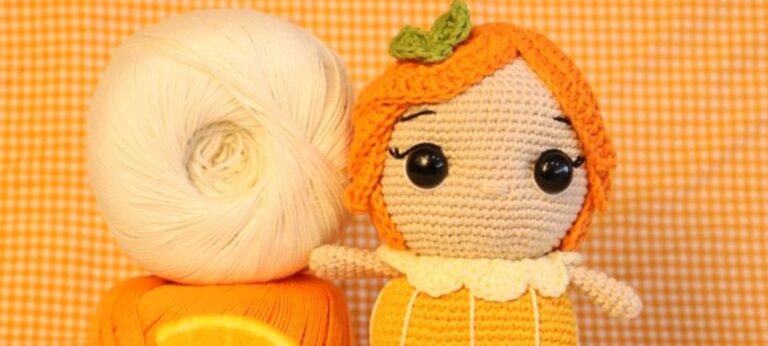 Bazar Horizonte divulga passo a passo para boneca laranja de 15 cm em fio Amigurumi